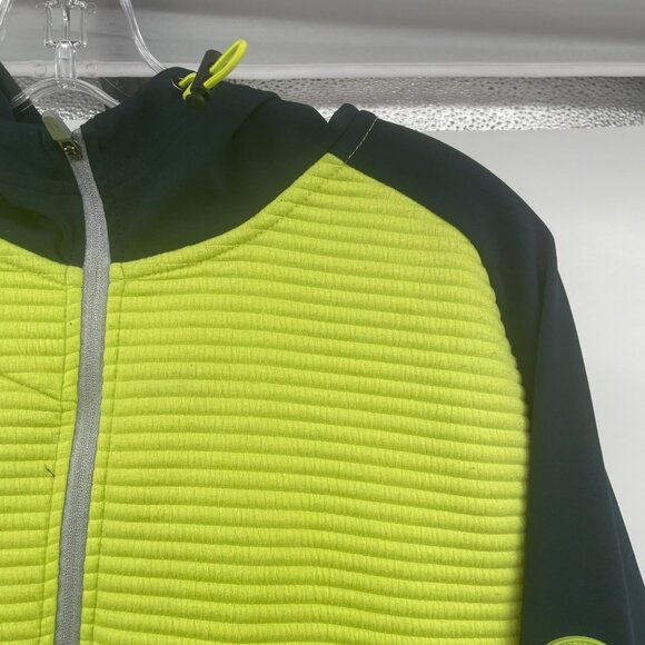 Druids Men's Pullover Hoodie Textured Neon/Navy 1/4 Zip Size Medium - Picture 4 of 9